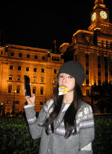 Shirring Ribbon String Knit Beanie (2color)