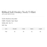 リブソフトヘンリーネックTシャツ