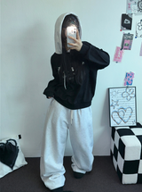 LINE POINT BALLOON WIDE LONG PANTS 🖤🤍🩶3COLOR