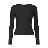 SLIP SHEER WAVE LONGSLEEVE [BLACK]