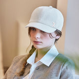 VA Curved Stud Tweed Ball Cap / White
