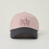 Avivere lettering cap denim pink brown