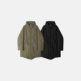 シマ ロング フーディ フィッシュテール パデッド パーカー