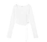 [mnem]ダイヤモンドネック コルセットフーディー(white)