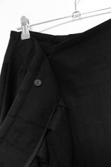 wool unbal button pleats skirt(2colors)