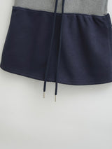 Contrast String Waist Mini Skirt 231809644