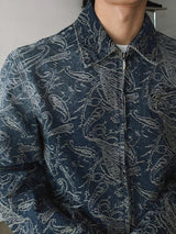 ASCLO Jacquard Denim Zipper Jacket (2color)