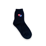 Double Heart Socks Black