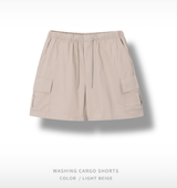 Liu Washing Cargo Banding Shorts