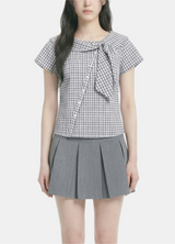 Check Sailor Ribbon Shirt