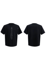 タイディテールパッディドショルダーTシャツ