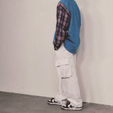 strap elastic pants_white