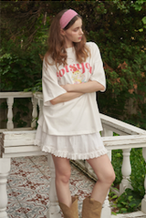 April Banding Mini Skirt White