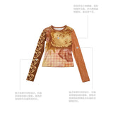 original graffiti puppy print tight bottoming shirt top