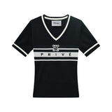 DVRK プリヴェバーロゴVネックニッティドTシャツ - GREY