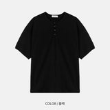 Waffle henry neck half sleeve