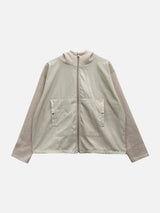 Slit CP color block hooded zip-up 3C