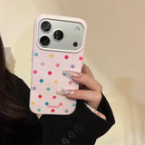 Dopamine Color Polka Dot Soft iPhone Case (iPhone 13–17 Series)