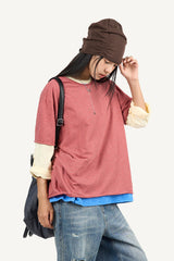 Striped cropped cutoff t-shirt