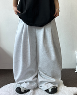 TWO DOUBLE PINTUCK BALLOON WIDE LONG PANTS 🤍🩶🖤3COLOR