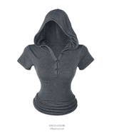 Bunny button hoodie top (4color)