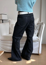 [Unisex] Black golgi flare denim pants