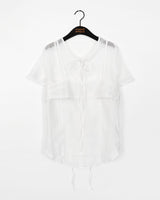 [2 sets!] Mollen see-through bustier bra top set short-sleeved shirt