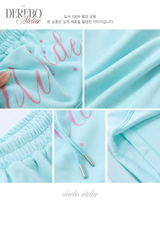 Taylor Mint Lettering Casual Wide Pants