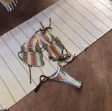[2-piece ] baroque halter crochet bikini