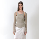 (CD-2204)GLOSSY SHEER TOP BOLERO SET S