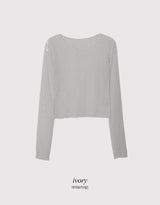シースルードットレイヤードTシャツ (2color)