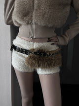 eyelet fur belt (2color)