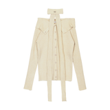RIBBED TIE OFF-SHOULDER