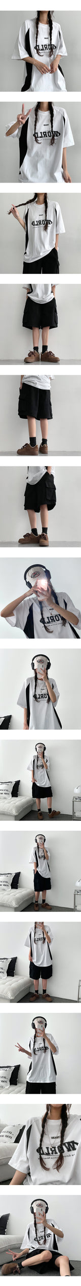 ディッツ配色半袖Tシャツ