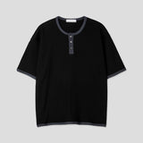 クミン ワッフル ヘンリーネック ショートスリーブTシャツ 5C