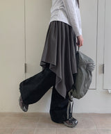26SS★ [BAONHAUS] Broa Unbalanced Layered Midi Skirt
