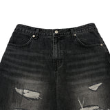 24FW DAMAGE STITCH WASHING DENIM PANTS BLACK