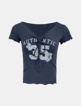 Authentic Tie Front Tee