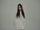 Tassel tweed loose fit no-collar jacket