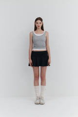 【MADE】 2Way Roll-Up Drape Skirt_Black