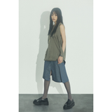 リボンミニドレス : KHAKI