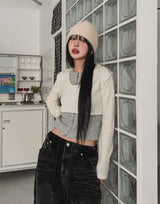 Linz Two-Tone Layered Knit Cardigan