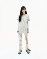 Detachable Button Denim Pants / Beige