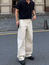 ボタン リネンカラー シングルニットウェア