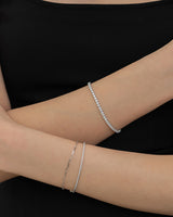[White Gold] シグナルキュービックブレスレット
