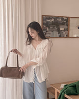 Milka dot frill blouse