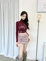ニットストラップショートレギンススカート (4color)