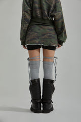 CAMO ONE SHOULDER T-SHIRT