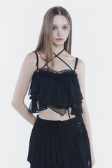 マーメイドフリルトップ black