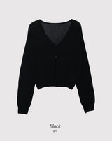SP バックルクロップベーシックVネックニットカーディガン (5color)